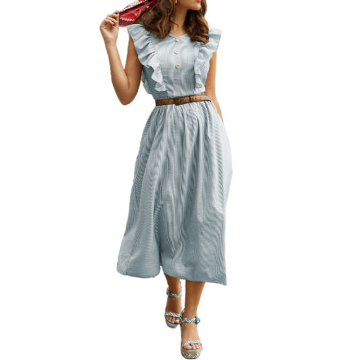 Bohemian Ruffled Collar Dress - Image 6