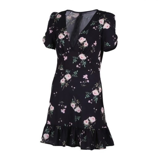 Mini Boho Floral Beach Dress - Image 4