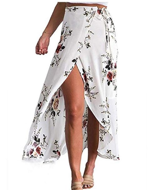 Floral Chiffon Wrap Beach Skirt - Image 3