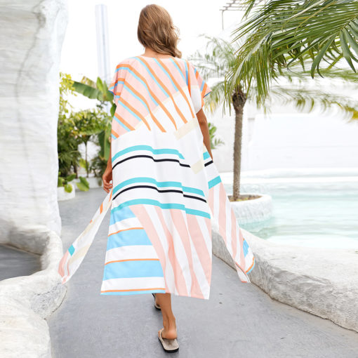 Striped Cardigan with Belt - Image 3