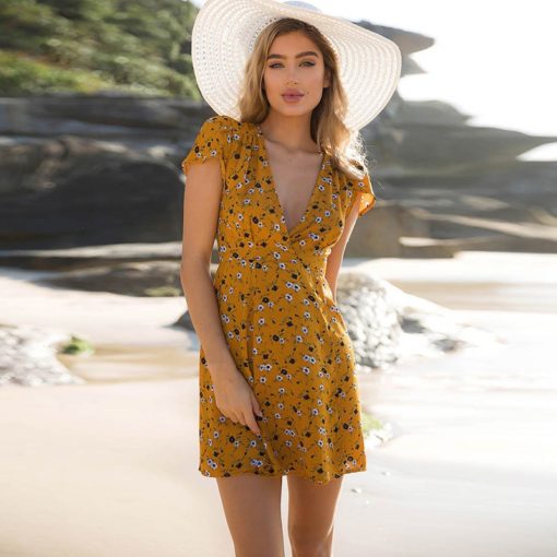 Orange Wrap Beach Dress