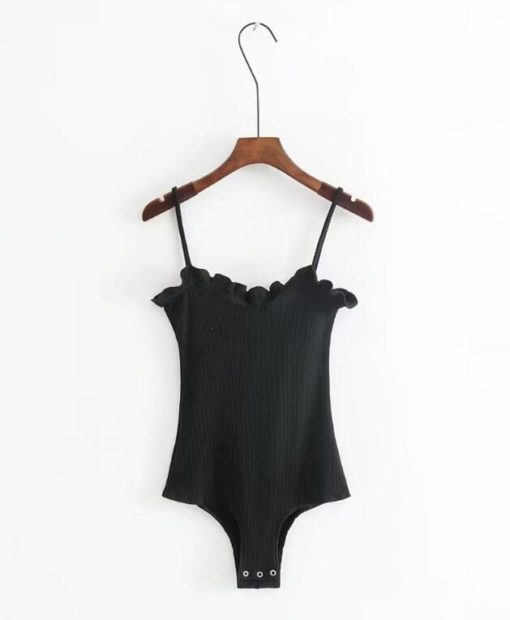 Ruffles Ribbed Knitted Bodysuit Romper / Jumpsuit - Image 3