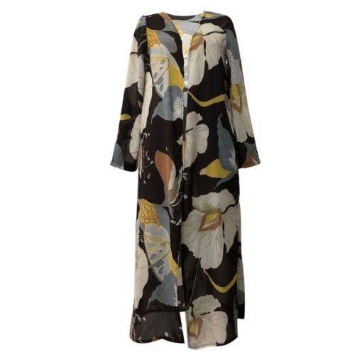 Kimono Cardigan Floral Printed Long Sleeve Cover Up - Image 9