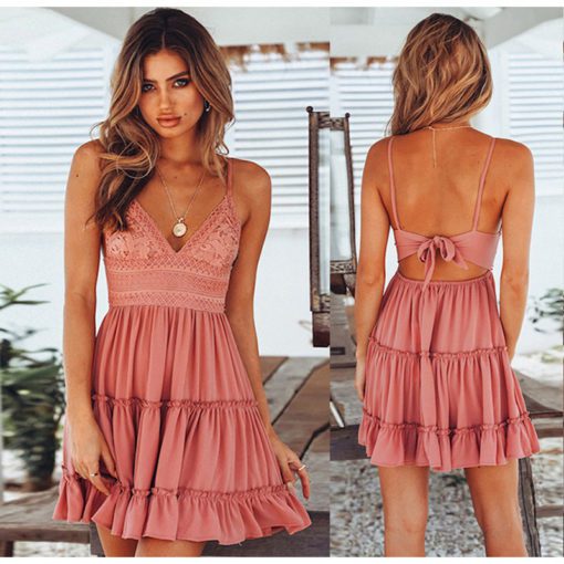 Bohemian Beach Sexy Spaghetti Strap Dress - Image 4