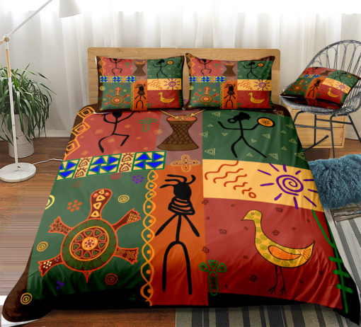Ethnic Bohemian Plaid Sheet Quilt Cover Pillow Case - Image 2