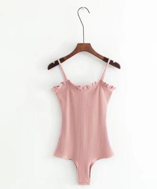 Ruffles Ribbed Knitted Bodysuit Romper / Jumpsuit - Image 6