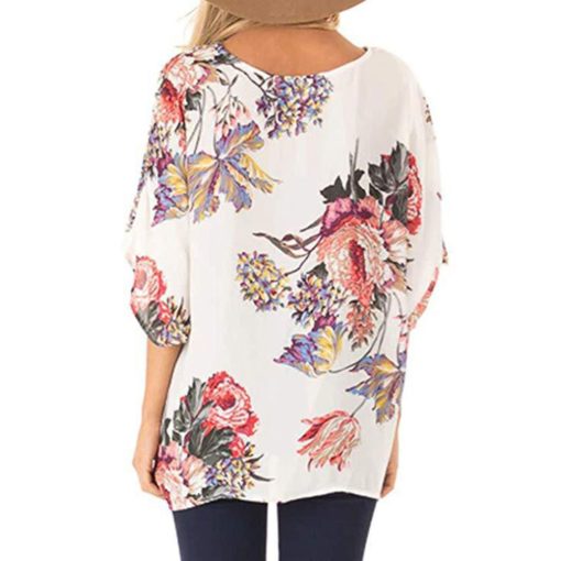 Concise Bohemia Style Women's Floral Printed V Neck - Image 6