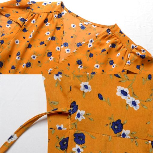 Orange Wrap Beach Dress - Image 6