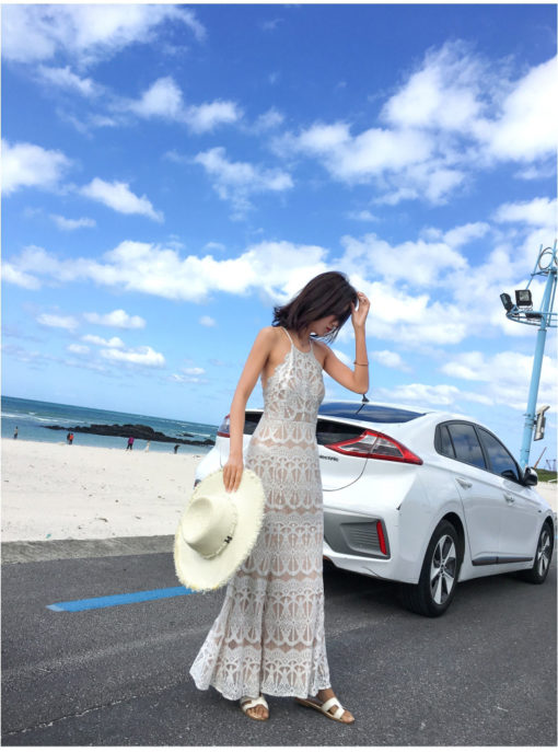 Seaside White Crochet Maxi Dress - Image 5