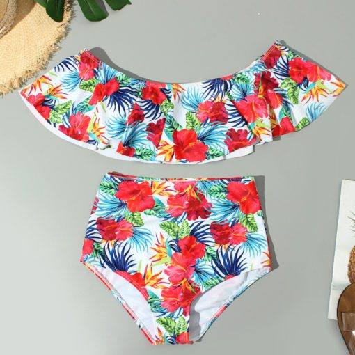 Floral Ruffled Hem Bikini - Image 9