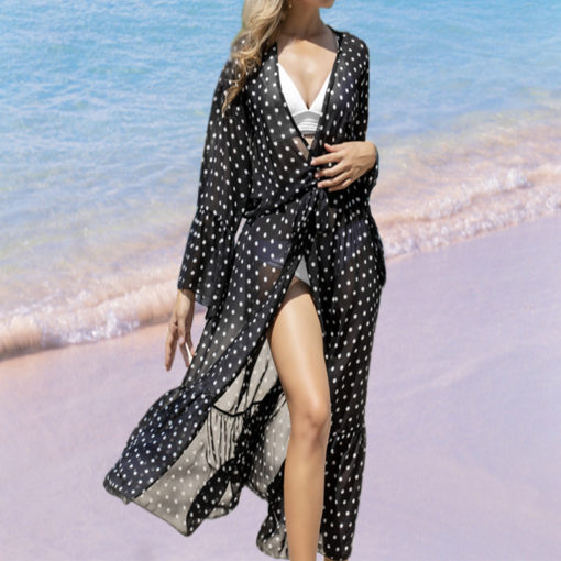 Bohemian Seaside Polka Dot Beach Cover-Up - Image 4