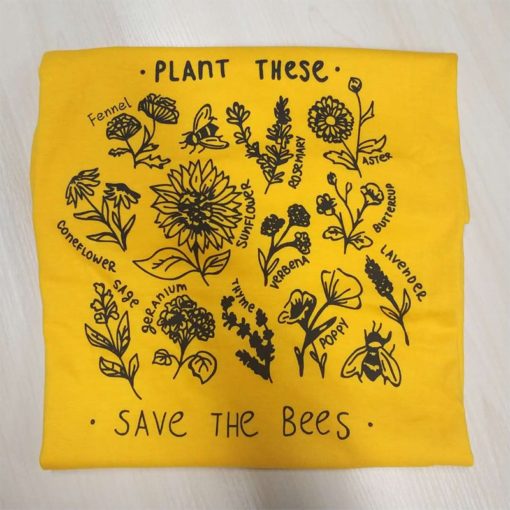 Plant These Save The Bees T-shirt Cotton Wildflower - Image 4