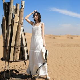 chinese dress ladies Buy Navy Blue Handspun Cotton A-Line Front Slit Maxi Dress Online at  SeamsFriendly main image 0