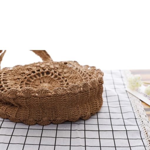 Bohemian Straw Bags Vintage Rattan Bag Handmade Kintted Travel Bags - Image 3