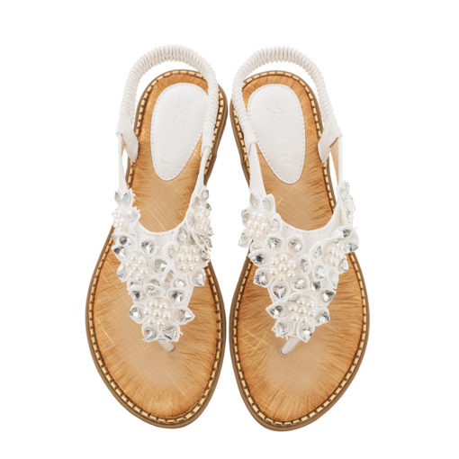 Floral Beaded Wedge Sandals - Image 10