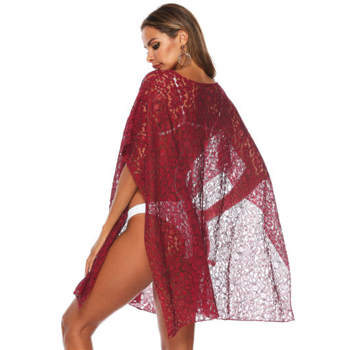 Elegant Lace See-Through Beach Cover-Up Dress - Image 4