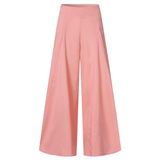 Women Elegant High Waist Wide Leg Pants Spring Vintage Flare Trousers Casual Solid Zipper Pantalon Female Palazzo - Image 2
