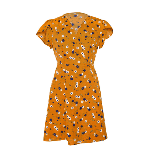 Orange Wrap Beach Dress - Image 7