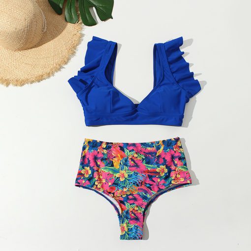 Floral Ruffled Hem Bikini - Image 6