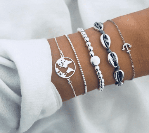 Simple Bracelet Metal Shell Maps Bohemian Wind Women Jewelry Bracelet