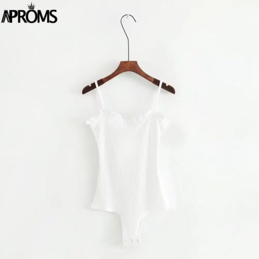 Ruffles Ribbed Knitted Bodysuit Romper / Jumpsuit - Image 10