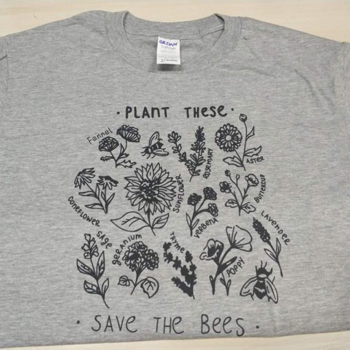 Plant These Save The Bees T-shirt Cotton Wildflower - Image 5
