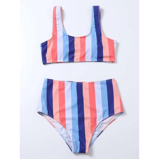 High Waist Bikini Sexy Striped - Image 4