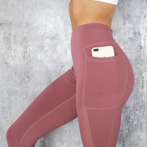 High-Waist Yoga Pants with Pockets