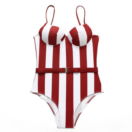 Sexy One Piece Swimsuit Striped - Image 8
