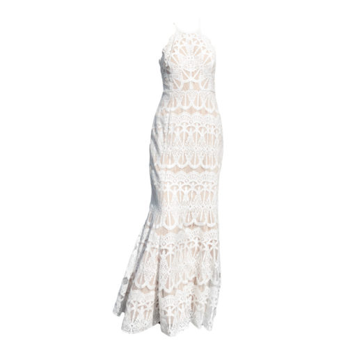 Seaside White Crochet Maxi Dress - Image 4