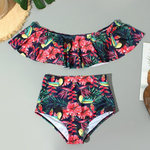 Floral Ruffled Hem Bikini - Image 7