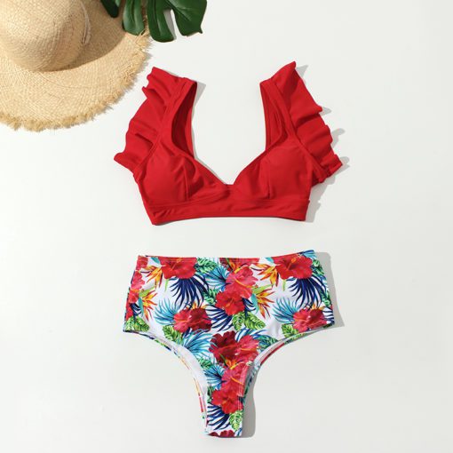 Floral Ruffled Hem Bikini - Image 13