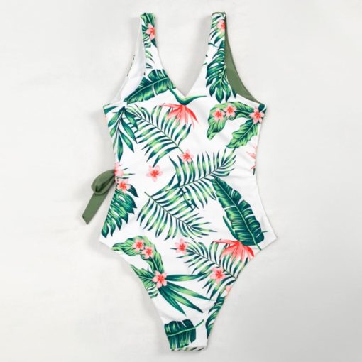 Tropical Patchwork Wrap One Piece Swimsuit - Image 3
