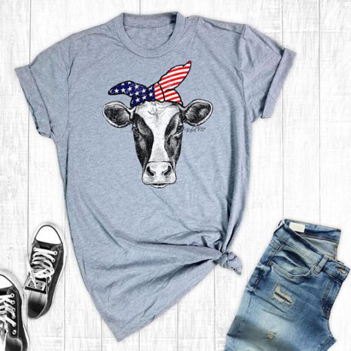 July 4th Cow Graphic Top