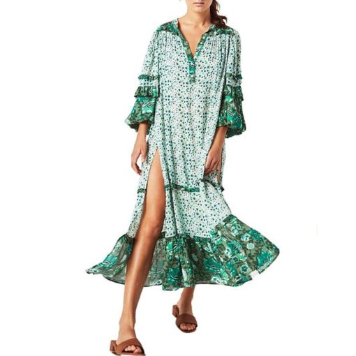 Retro Bohemian Maxi Dress - Image 3