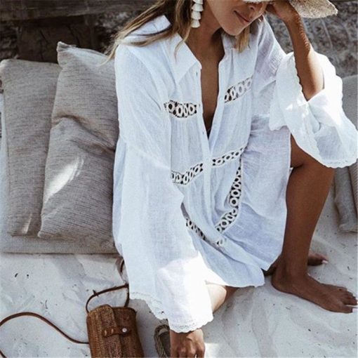 Elegant Crochet Swimsuit Beach Cover-Up - Image 2