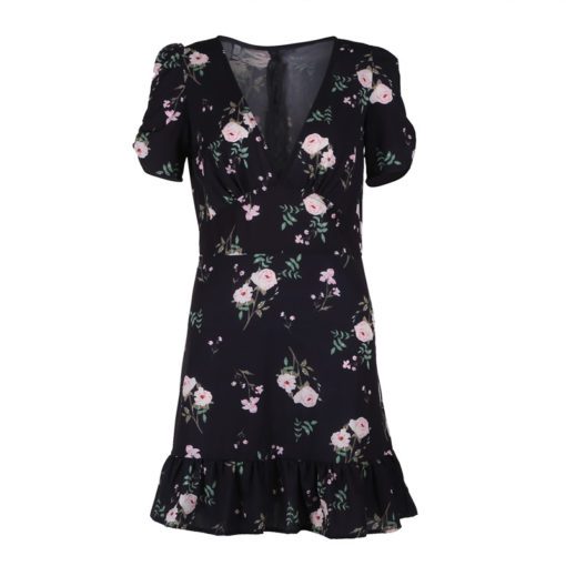 Mini Boho Floral Beach Dress - Image 2