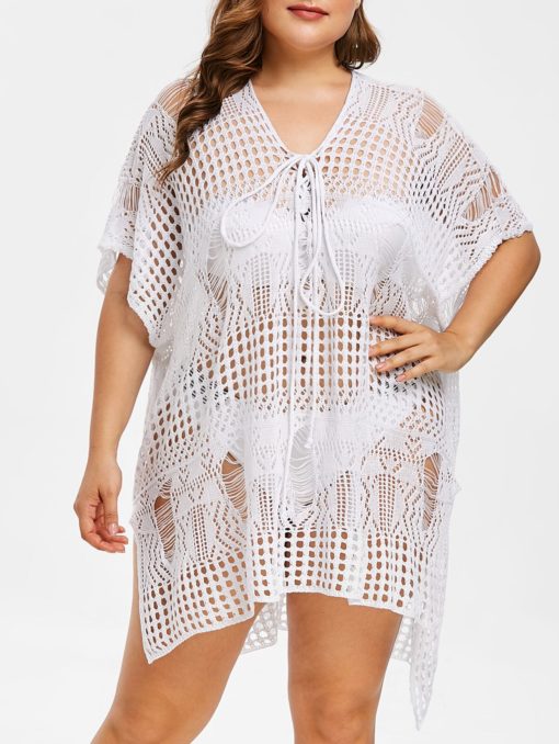 Plus Size Crochet Beach Dress - Image 3