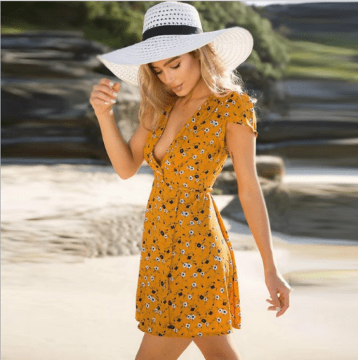 Orange Wrap Beach Dress - Image 2