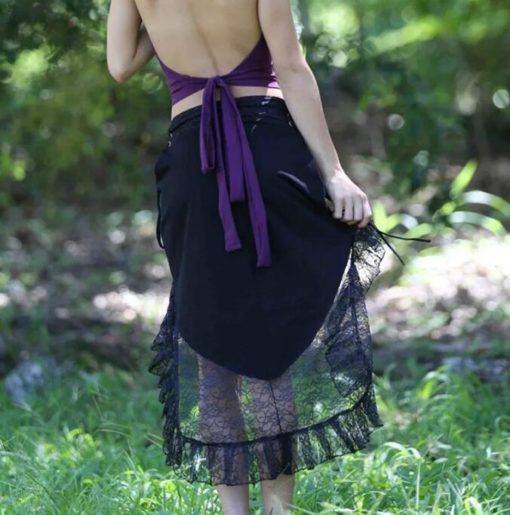 Bohemian Lace Irregular Midi Skirt - Image 4
