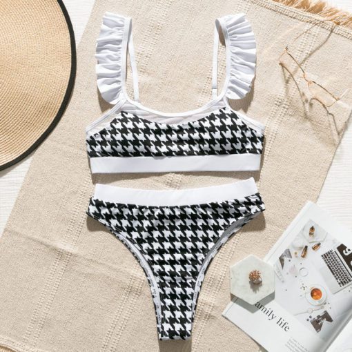 Peachtan Plaid Mesh Ruffle - Image 3