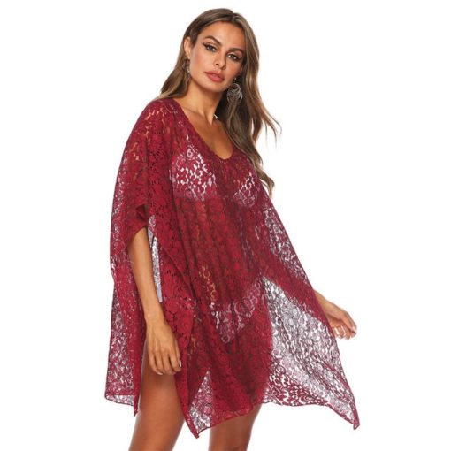 Elegant Lace See-Through Beach Cover-Up Dress - Image 7