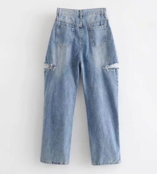 High-Waisted Cutout Wide-Leg Jeans - Image 2