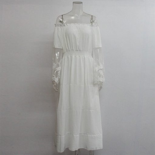 Summer Boho Off Shoulder Long Beach Dress - Image 7