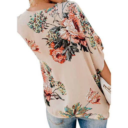 Concise Bohemia Style Women's Floral Printed V Neck - Image 5