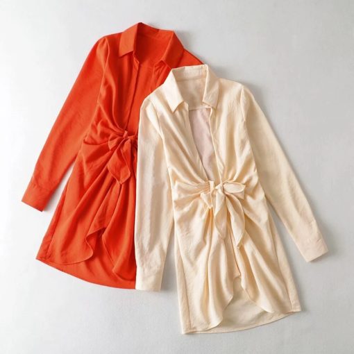Deep V Neck Beach Boho Mini Dress Elegant Bandage Ruched - Image 4