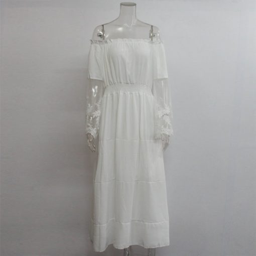 Summer Boho Off Shoulder Long Beach Dress - Image 5