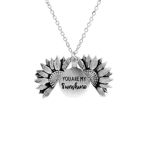 Vintage "You Are My Sunshine" Sunflower Locket Necklace - Image 3