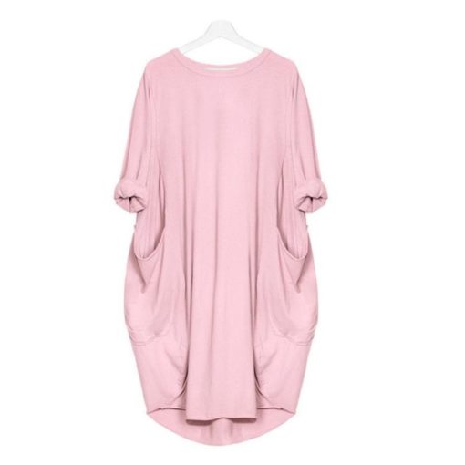 Solid Color Mini Dress with Pockets - Image 9