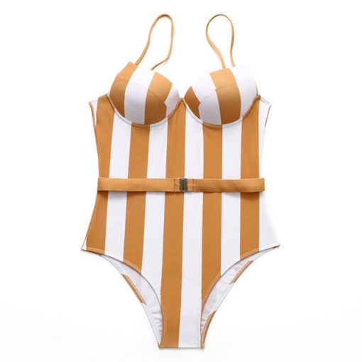 Sexy One Piece Swimsuit Striped - Image 7